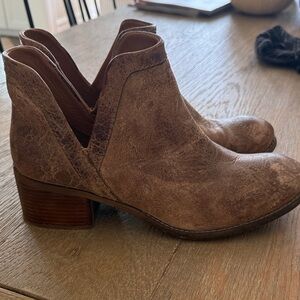 Diba True Brown Leather Ankle Boots